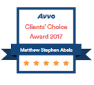 Avvo Clients' Choice Award 2017 | Matthew Stephen Abels | 5 Star