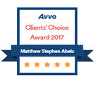 Avvo | Client's Choice Award 2017 | Matthew Stephen Abels | 5 stars